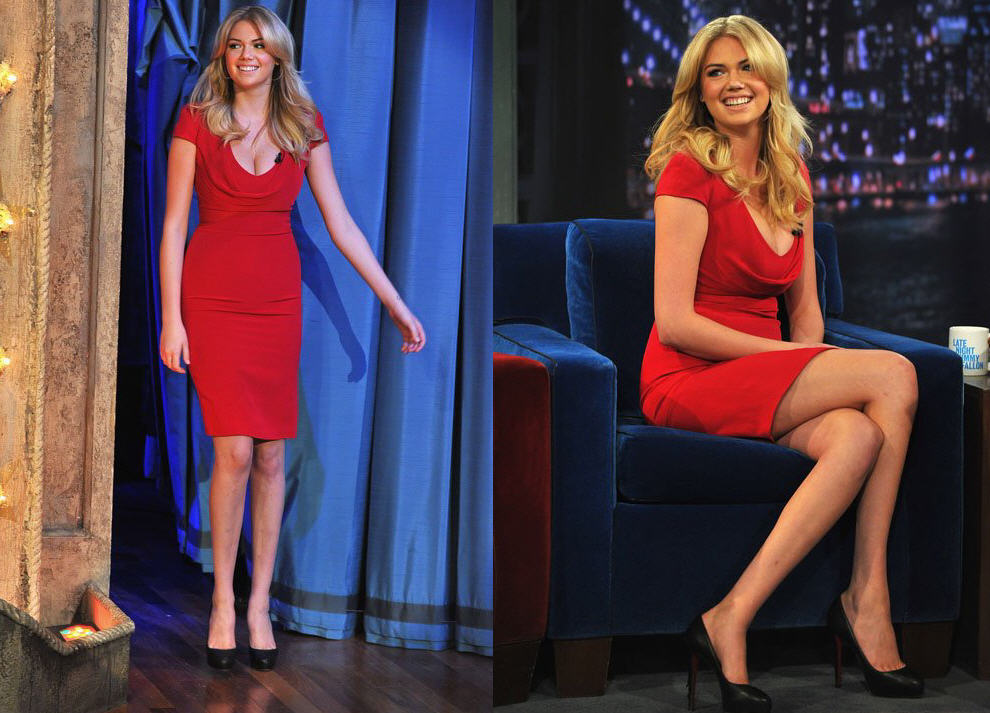 aaa replica shoes - Get Kate Upton\u0026#39;s Alexander McQueen Cowl Neck Dress and Christian ...